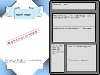 Trading Card Template: Object by Literacy Chick | TpT