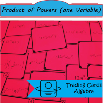 Preview of Task Cards: Product Property of Exponents (One Variable)
