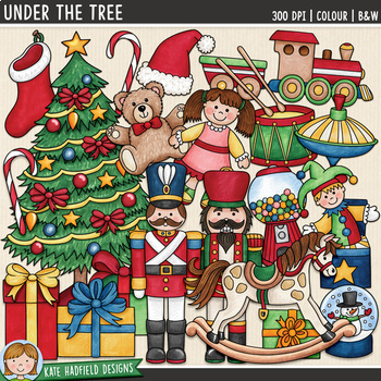 Preview of Traditional Christmas Clip Art: Under The Tree (Kate Hadfield Designs)