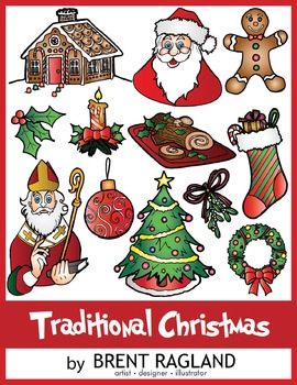 Traditional Christmas Clip Art by Brent Ragland by Brent Ragland