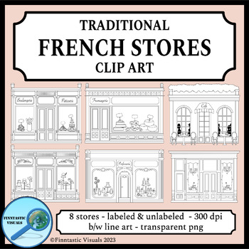 Preview of Traditional French Stores Clip Art for Language Studies