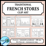Traditional French Stores Clip Art for Language Studies