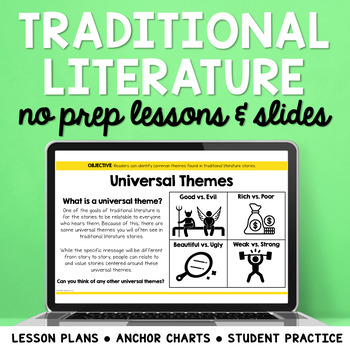 Preview of Traditional Literature Reading Mini Lessons: Lesson Plans, Slides, & Posters