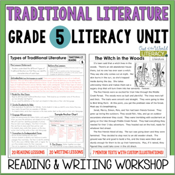 Preview of Traditional Literature Reading & Writing Workshop Lessons - 5th Grade