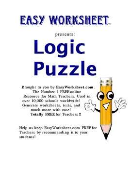Preview of Traditional Logic Puzzle--Improve critical thinking and logic skills!