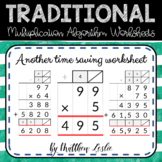 Traditional Multiplication Algorithm Worksheets