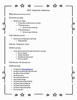 Preview of Traditional & Non-traditional Careers - CDA Lesson #4
