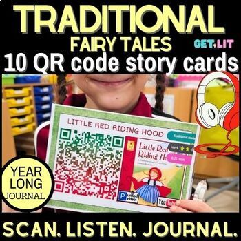 Preview of Traditional fairy tales | listening center | QR code | year long worksheets