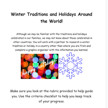 Preview of Traditions and Holidays Around the World (Research Project)