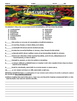 Tr umerei by Charles Beaumont Assessment Worksheet Twilight Zone