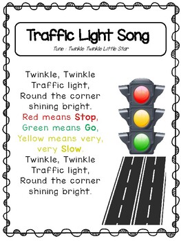 Traffic Light Song By Remarkable Reese Teachers Pay Teachers