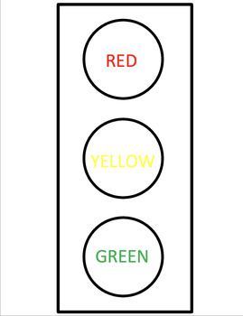 Preview of Traffic Light worksheet for coloring, crafts, safety