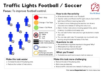 Preview of Traffic Lights Football / Soccer PE Game