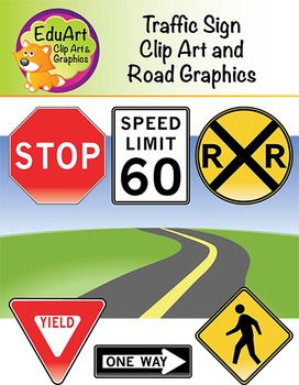 Preview of Traffic Sign Clip Art and Road Graphics