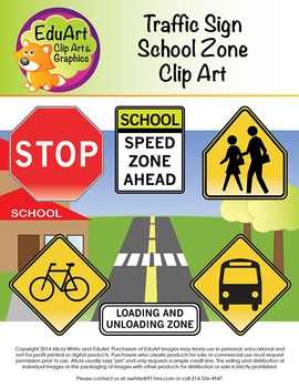 Preview of Traffic Sign for School Zone Clip Art and Graphics