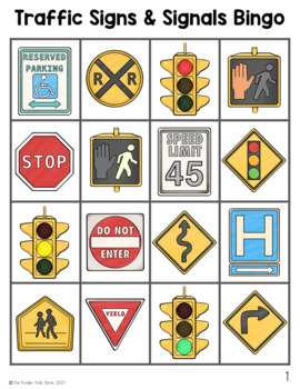 traffic signs bingo by the kinder kids teachers pay teachers