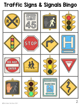 traffic signs bingo by the kinder kids teachers pay teachers