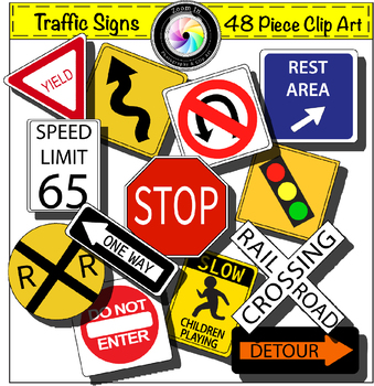 Preview of Traffic Signs Clip Art Growing Bundle