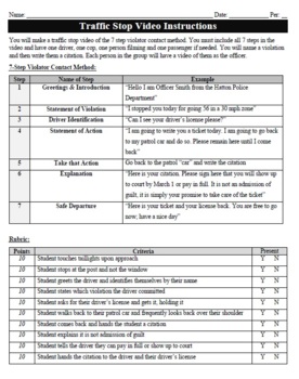 Preview of Traffic Stop Video Project for Law Enforcement (7-Step Violator Contact Method)