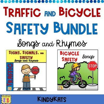 Preview of Traffic and Bicycle Safety Circle Time Songs and Rhymes BUNDLE,  Signals, Signs