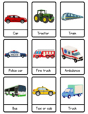 Traffic / transportation word cards for preschool / kinder