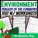 Tragedy of the Commons Passage W/ Worksheets for Economics