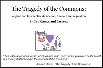 Tragedy Of The Commons Worksheet Teaching Resources TPT