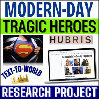Preview of Tragic Hero Research Project - Hero Archetype Activities - Choices Consequences