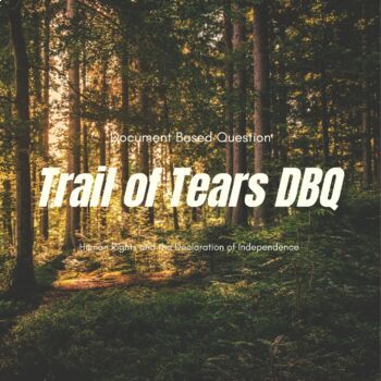 Preview of Trail of Tears Document Based Question