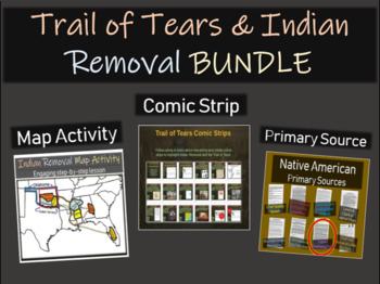 Preview of Trail of Tears & Indian Removal Bundle (Comic & Map Lessons, Primary Source)
