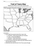 Trail of Tears Map Activity / Indian Removal Act / Cheroke