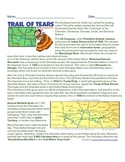 Trail of Tears Reader and Question Sheet