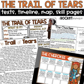 Preview of Trail of Tears Activities | Indian Removal Act | Native American History