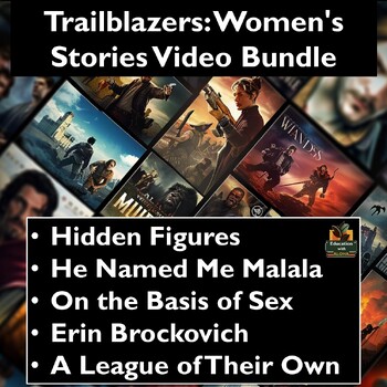 Preview of Women's Stories Movie Bundle: Hidden Figures,  A League of Their Own, & 3 more!