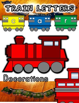 Preview of Train Classroom Letter Decoration Sets