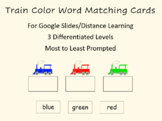 Train Color Word Matching Cards - Google Slides / Distance