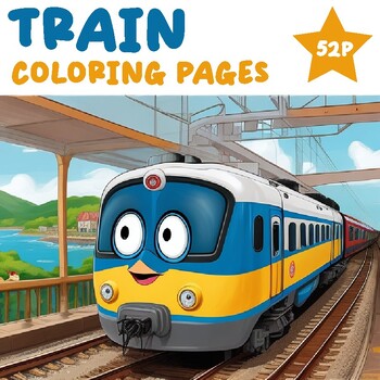 Preview of Train Polar Express Cartoon Transportation coloring pages