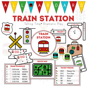 Preview of Train Station Dramatic Play • Telling Time • Role Play