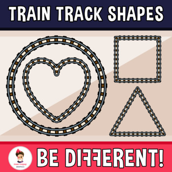 Preview of Train Track Shapes Clipart Geometry Math 2D Transportation