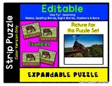 Train on Bridge - Expandable & Editable Strip Puzzle w/ Mu