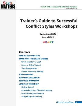 Preview of Trainers Guide to Successful Conflict Styles Workshops