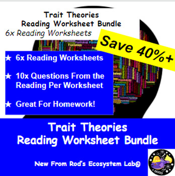Preview of Trait Theories Lesson Reading Worksheet Bundle **Editable**