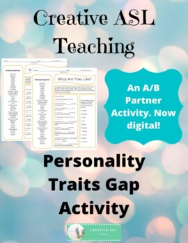 Preview of Traits Gap Activity