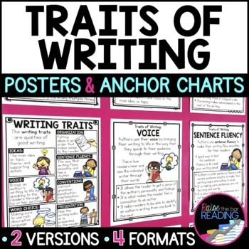 Preview of Traits of Writing Posters, Anchor Charts for Writer's Notebook, Writing Center