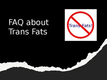 Preview of Trans Fat Lesson PowerPoint and Worksheet (easy to use)