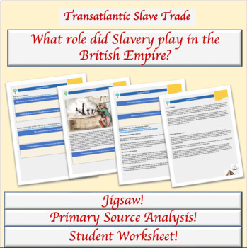 Preview of Transatlantic Slave Trade | British Colonies | Jigsaw | World History | Slavery