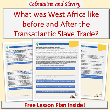 Preview of Transatlantic Slave Trade Lesson Plan | Effect on West Africa | Slavery