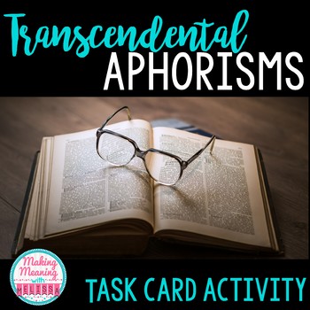 Preview of Transcendental Task Cards, Emerson, High School