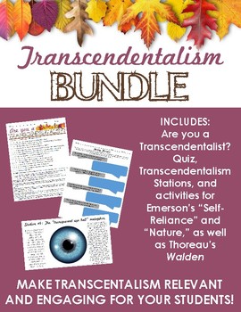 Preview of Transcendentalism BUNDLE: Stations, activities + ESCAPE ROOM - Emerson & Thoreau