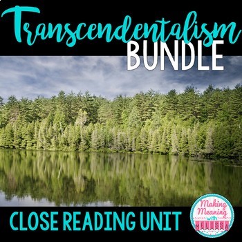 Preview of Transcendentalism Bundle - Notes, Close Reads Emerson, Thoreau, More!